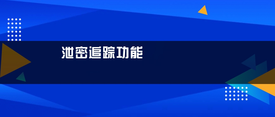 泄密追踪功能