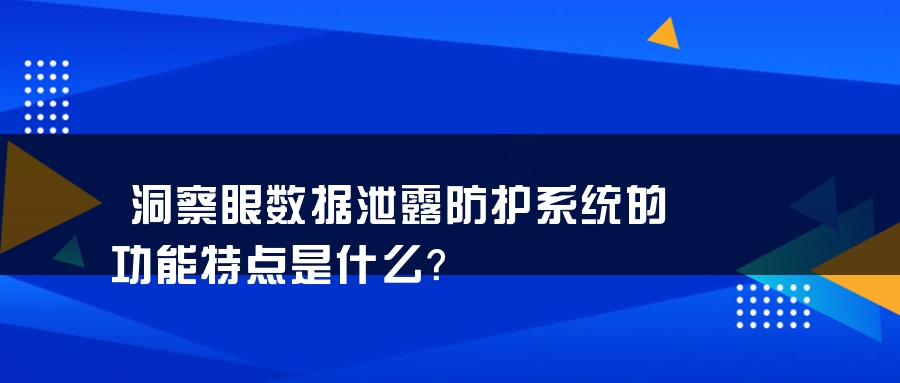 洞察眼数据泄露防护系统的功能特点是什么？