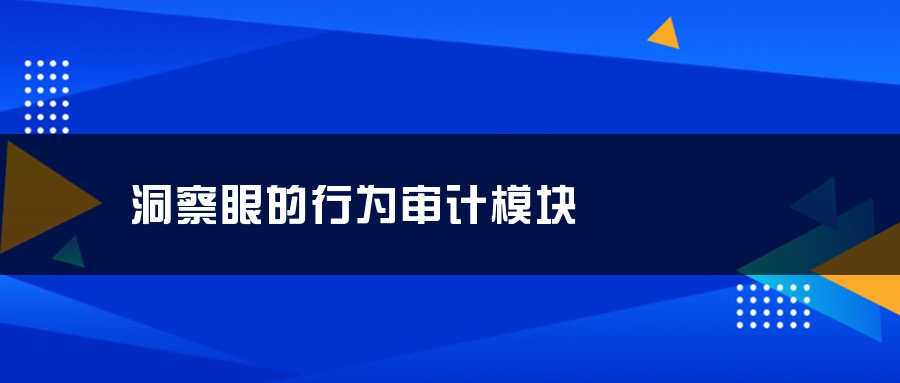 洞察眼的行为审计模块