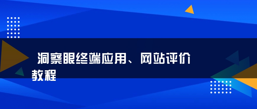 洞察眼终端应用、网站评价教程