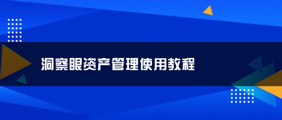 洞察眼资产管理使用教程