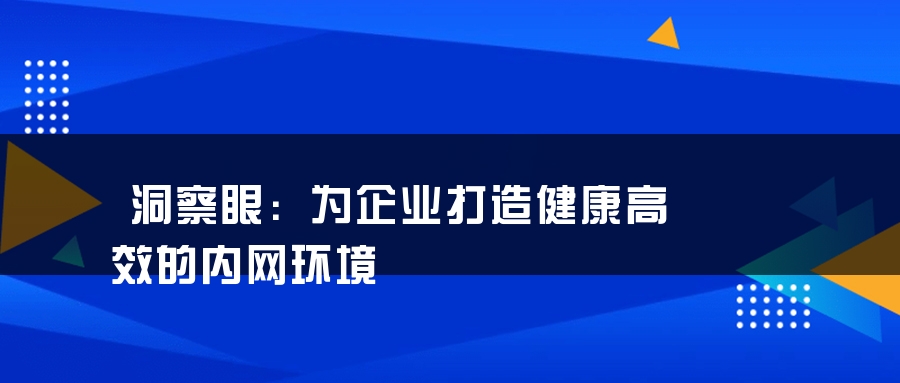 洞察眼：为企业打造健康高效的内网环境
