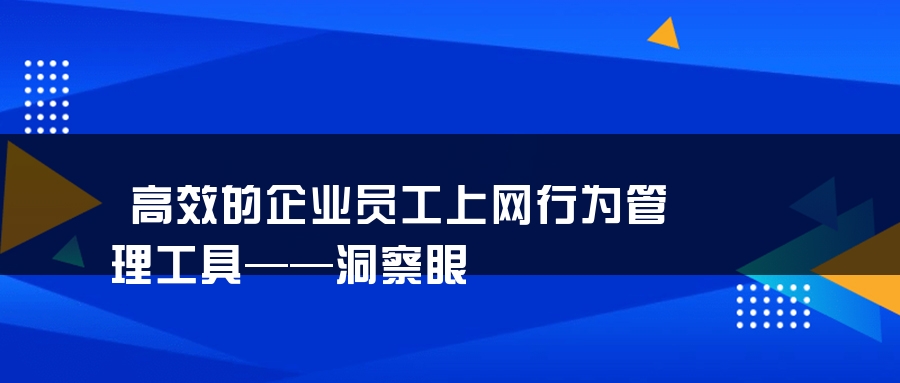 高效的企业员工上网行为管理工具——洞察眼