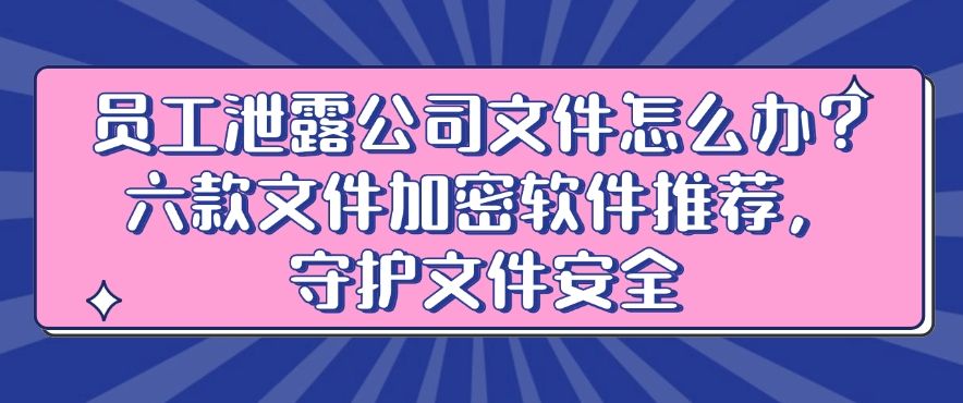 员工泄露公司文件怎么办？六款文件加密软件推荐，建议收藏！(图1)