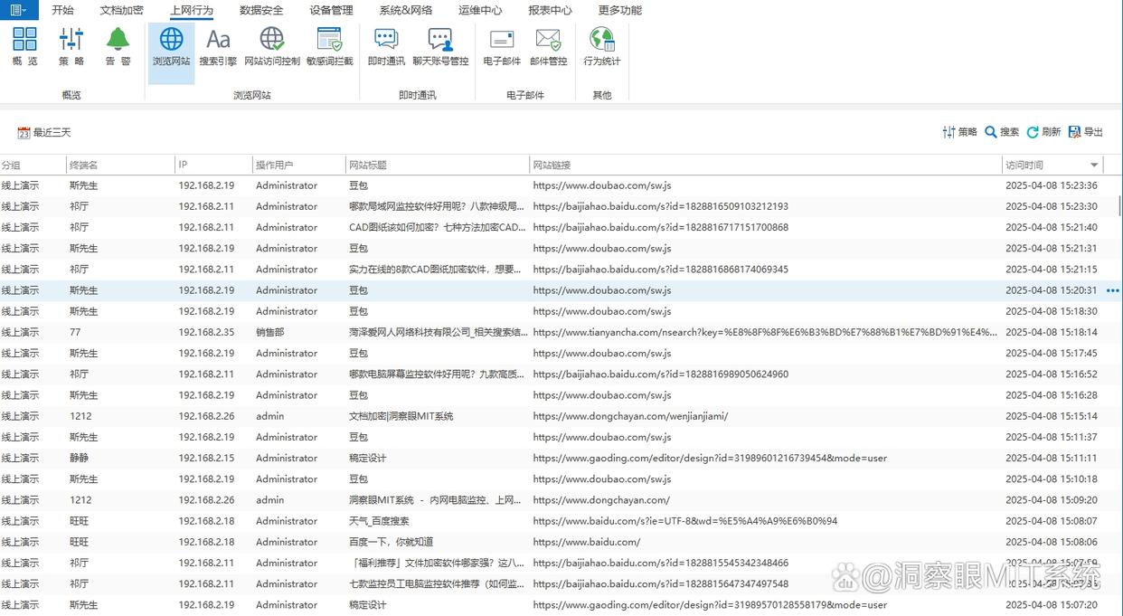 上网行为监控软件是怎么监控的?都能监控员工哪些行为?看这个就懂了!(图2) 上网行为监控软件是怎么监控的?都能监控员工哪些行为?看这个就懂了!(图2)