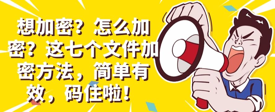想加密？怎么加密？这七个文件加密方法，简单有效！(图1)