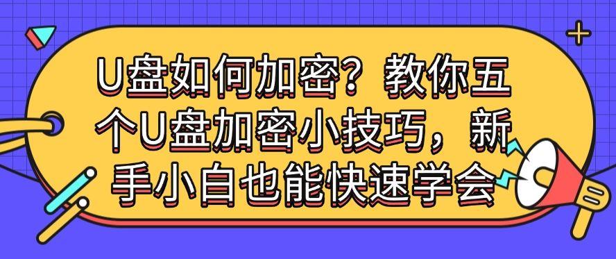 U盘如何加密?教你五个U盘加密小技巧,分分钟学会!(图1) U盘如何加密?教你五个U盘加密小技巧,分分钟学会!(图1)