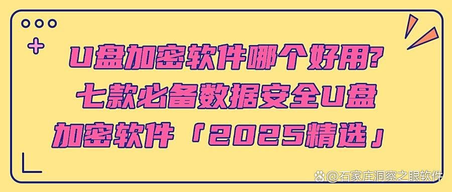 U盘何以安全?唯有U盘加密软件!2025年七款U盘加密软件排名揭晓(图1)