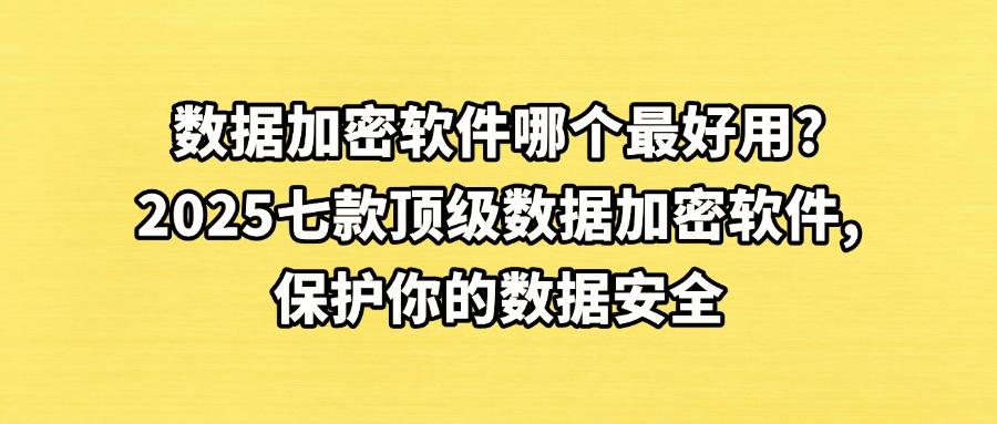 数据加密软件有哪些？2025推荐七款备受欢迎的数据加密软件，超多企业在用(图1)