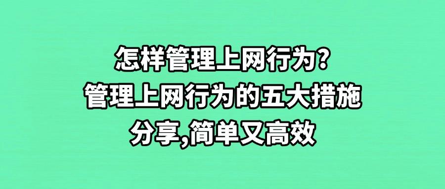 上网行为管理措施有哪些？精选出五种上网行为管理措施你得知道！(图1)
