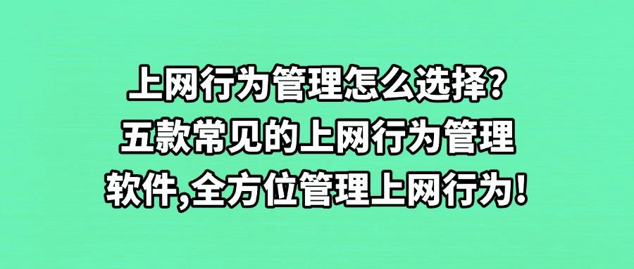 管理上网软件有哪些？这五款上网行为管理软件让企业网络更安全高效！(图1)