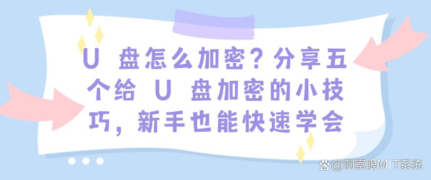 U 盘怎么加密?分享五个给 U 盘加密的小技巧,新手也能学会(图1) U 盘怎么加密?分享五个给 U 盘加密的小技巧,新手也能学会(图1)