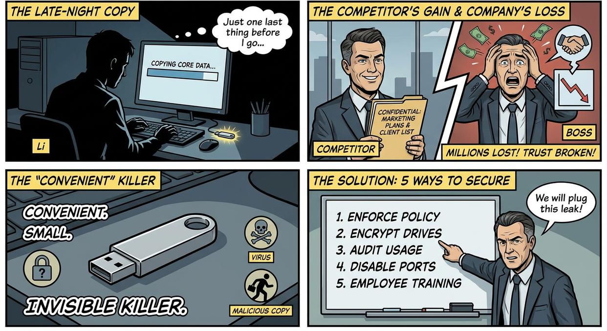 U盘泄密怎么办?五个防止U盘泄密的方法教给你,有效防止U盘泄密!(图1) U盘泄密怎么办?五个防止U盘泄密的方法教给你,有效防止U盘泄密!(图1)