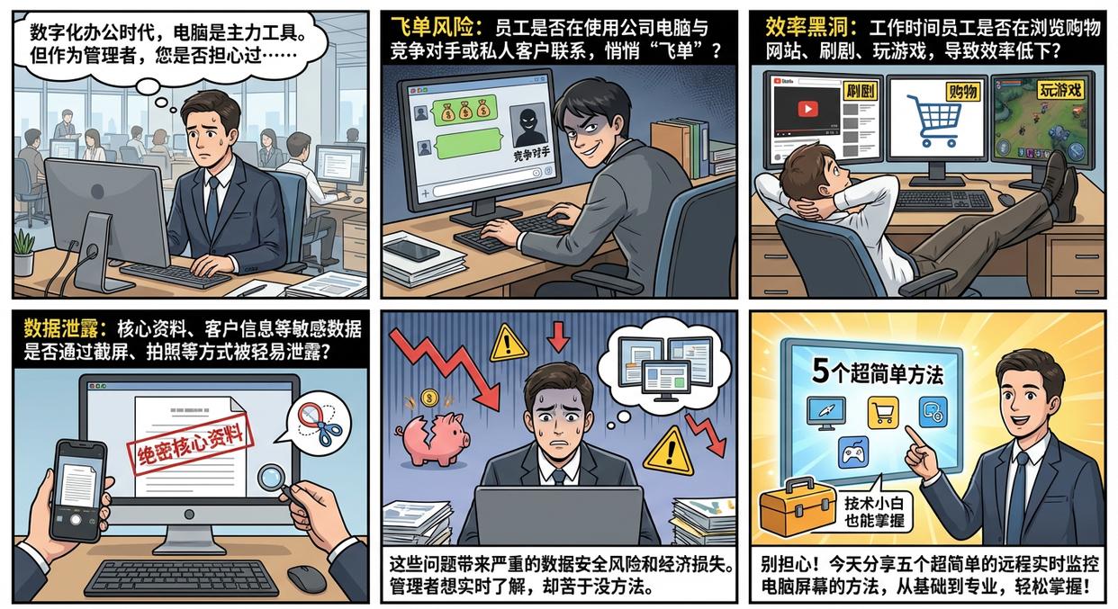 如何远程实时监控电脑屏幕？分享五个超简单的方法，新手也能学会(图1)