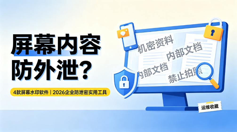 屏幕内容防外泄?4 款屏幕水印软件|2026 企业防泄密实用工具(图1) image.png