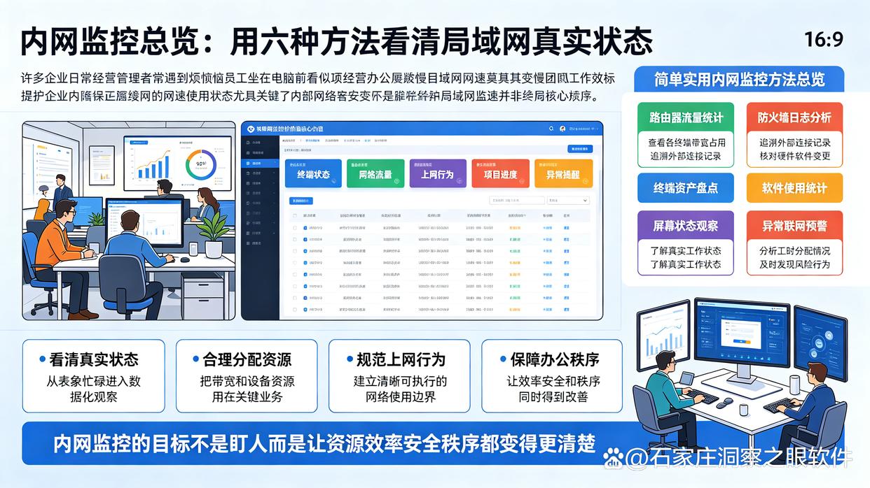 公司局域网内网如何监控?推荐六个内网监控方法,全面监控内网(图1) 公司局域网内网如何监控?推荐六个内网监控方法,全面监控内网(图1)