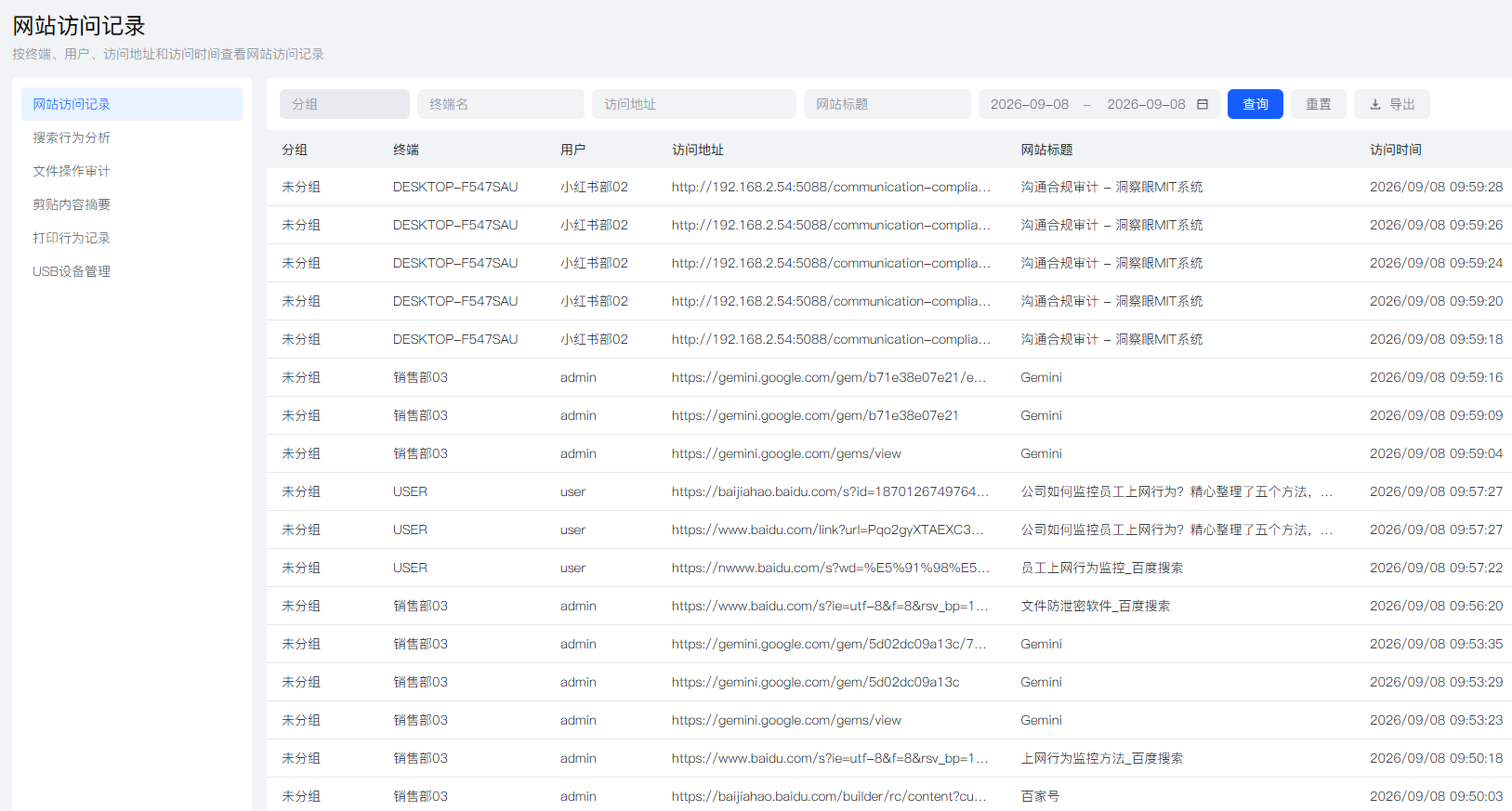 员工上网行为监控软件有哪些?2026 分享 6 款软件,分分钟码住(图2) 员工上网行为监控软件有哪些?2026 分享 6 款软件,分分钟码住(图2)