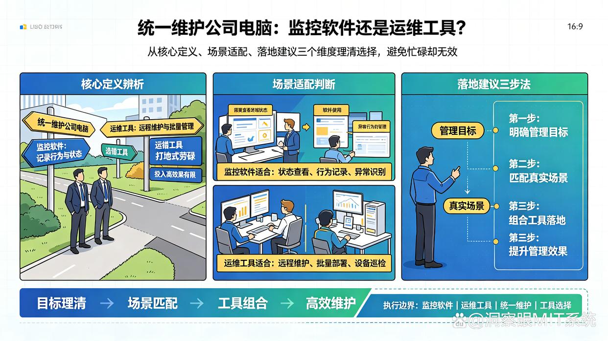 想统一维护公司电脑,应该选监控软件还是运维工具?看就完了(图1) 想统一维护公司电脑,应该选监控软件还是运维工具?看就完了(图1)