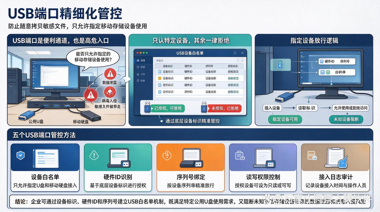 能否按设备标识允许指定的移动存储设备?分享五个管控USB端口的小技巧,分分钟码住(图1) 能否按设备标识允许指定的移动存储设备?分享五个管控USB端口的小技巧,分分钟码住(图1)