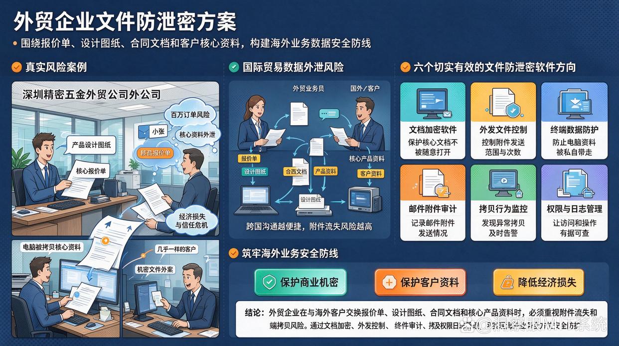 外贸人员与海外客户交换附件,如何防止机密泄密?推荐六个文件防泄密软件,快来试试(图1) 外贸人员与海外客户交换附件,如何防止机密泄密?推荐六个文件防泄密软件,快来试试(图1)