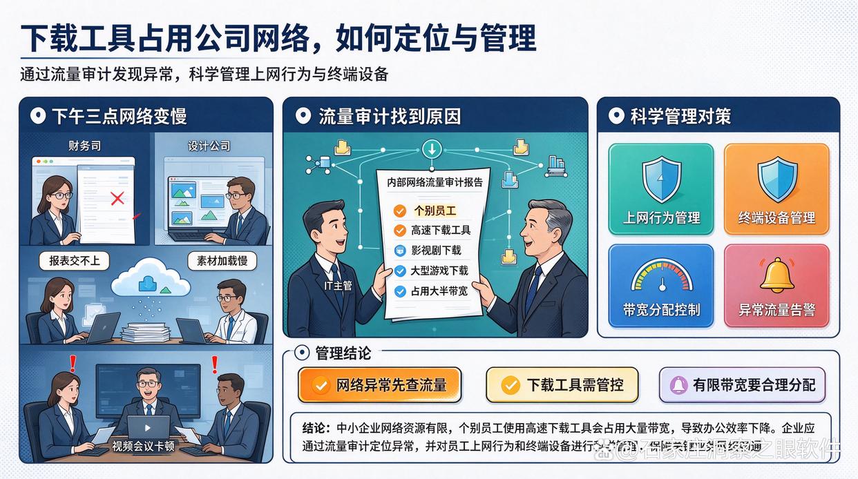 下载工具占用公司网络，如何定位并管理？推荐六个管控软件，快来试试(图1)