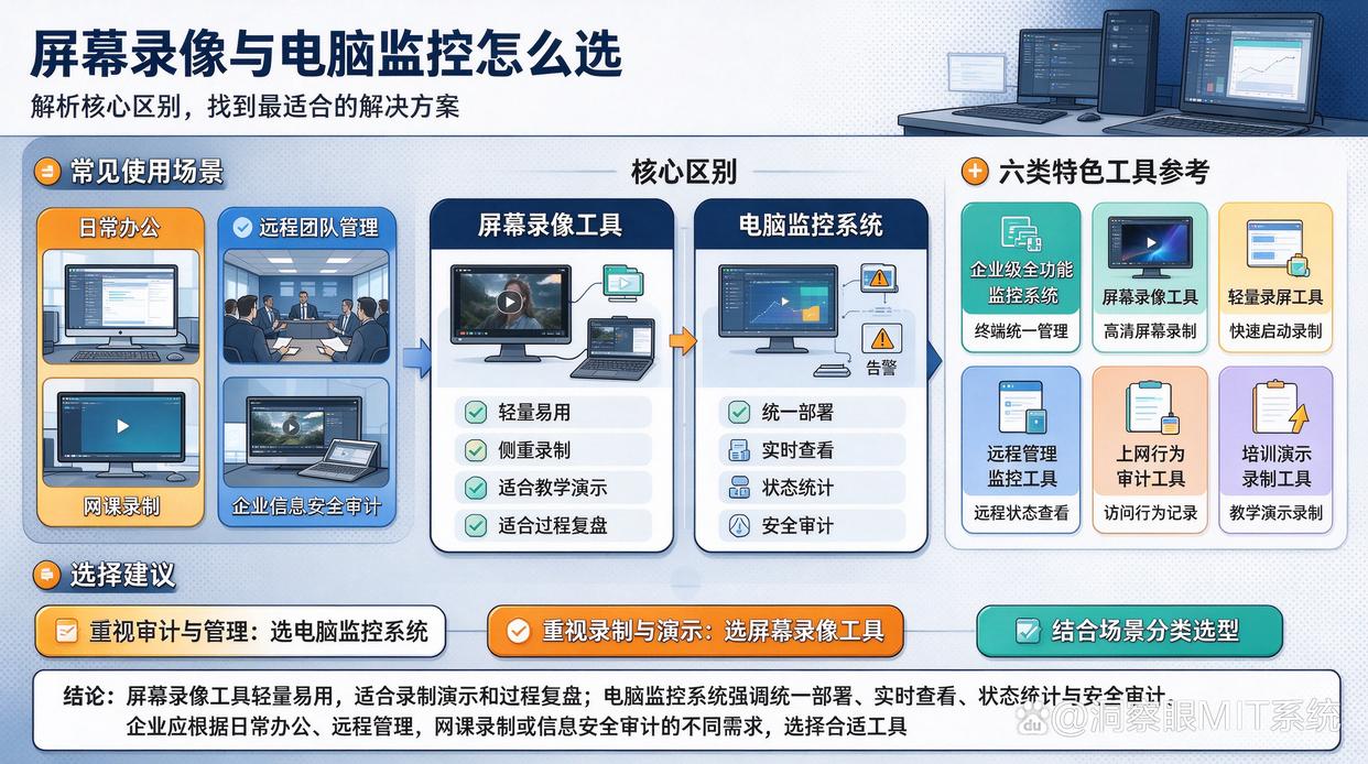屏幕录像工具与完整电脑监控系统应该如何选择？推荐6个软件，码住了(图1)