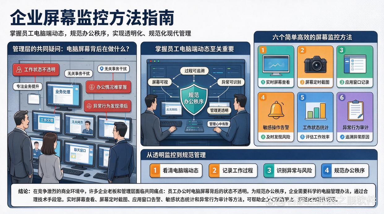 电脑屏幕画面如何实时监控?教你六个简单高效的屏幕监控方法,快起来(图1) 电脑屏幕画面如何实时监控?教你六个简单高效的屏幕监控方法,快起来(图1)