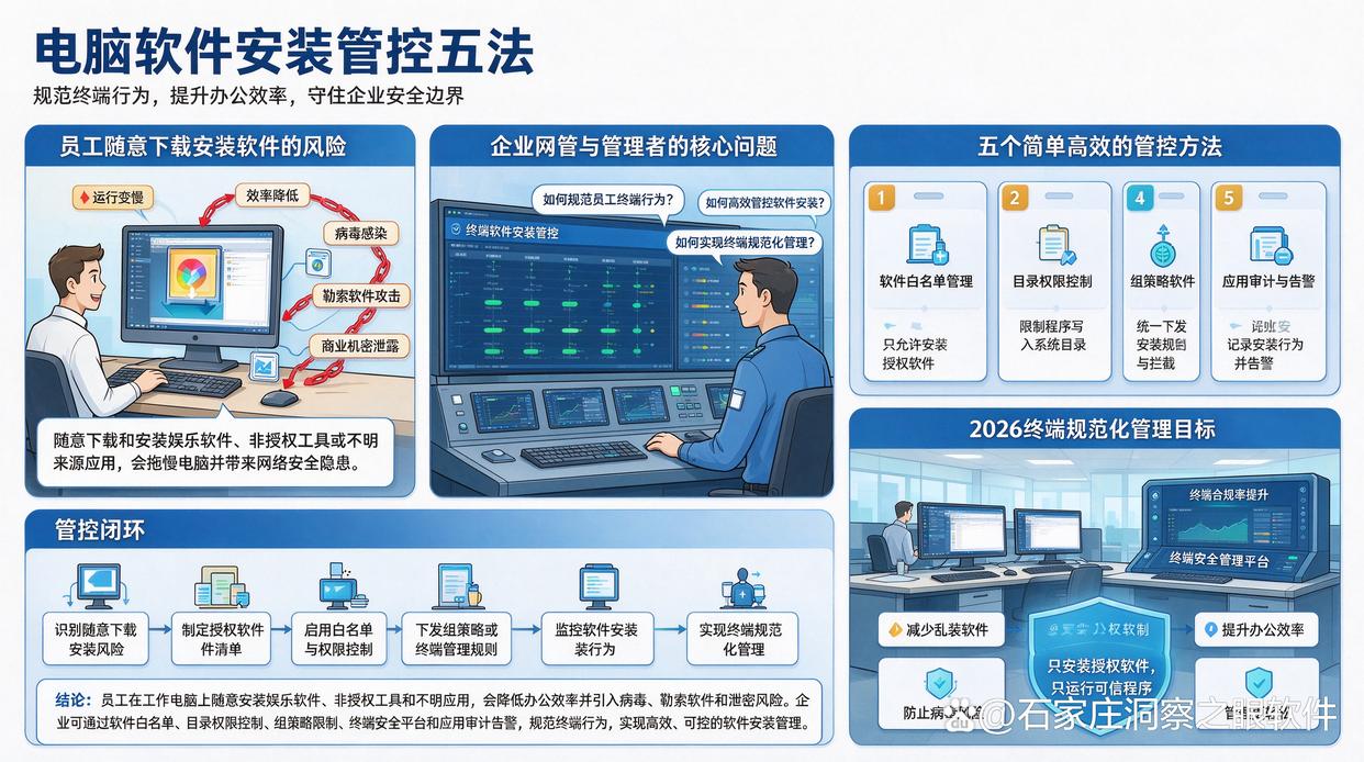 电脑软件安装怎么管控？分享五个简单高效的管控软件安装的方法，轻松管控软件(图1)